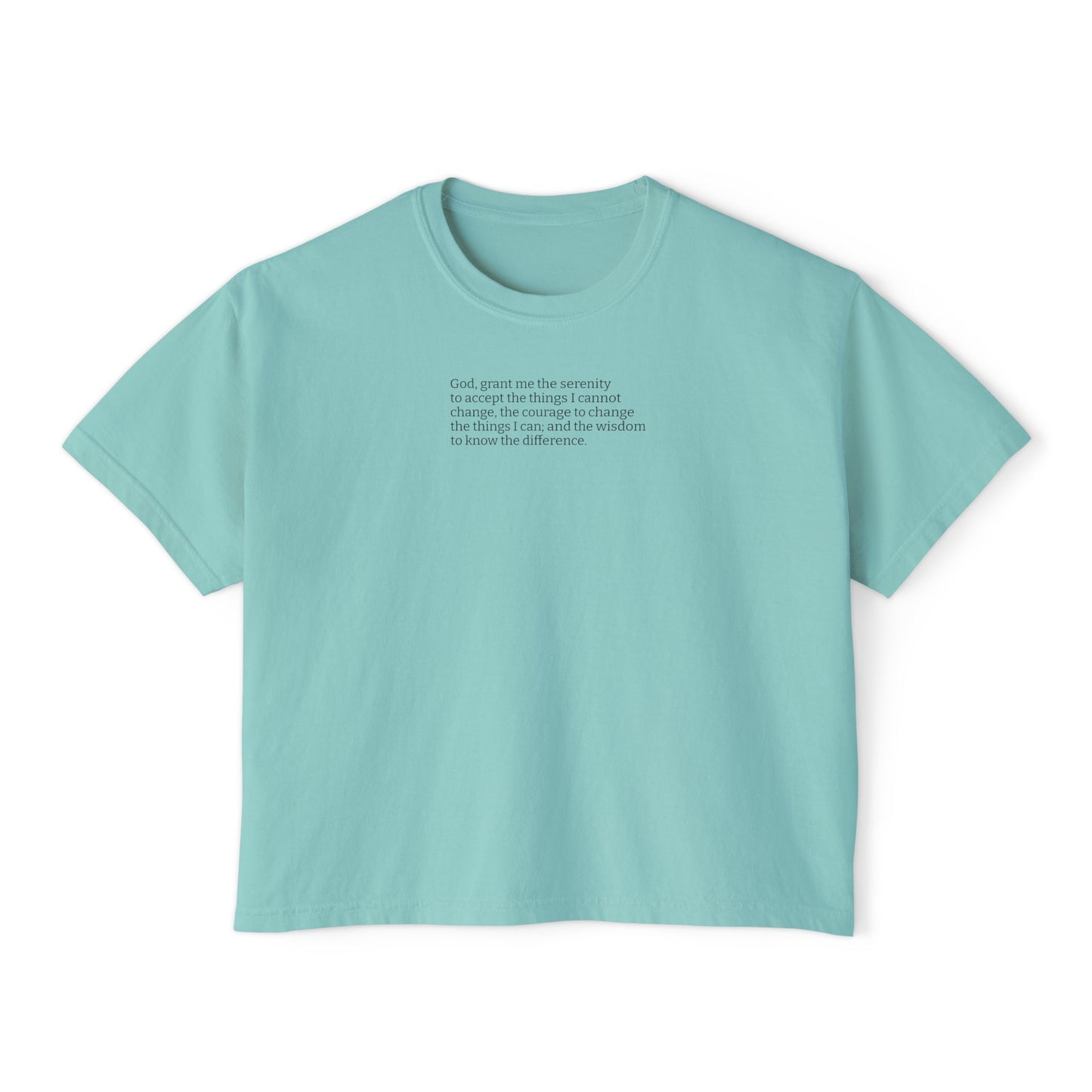 Serenity Prayer- Women's Boxy Tee - Inspirational Relaxed Fit Shirt