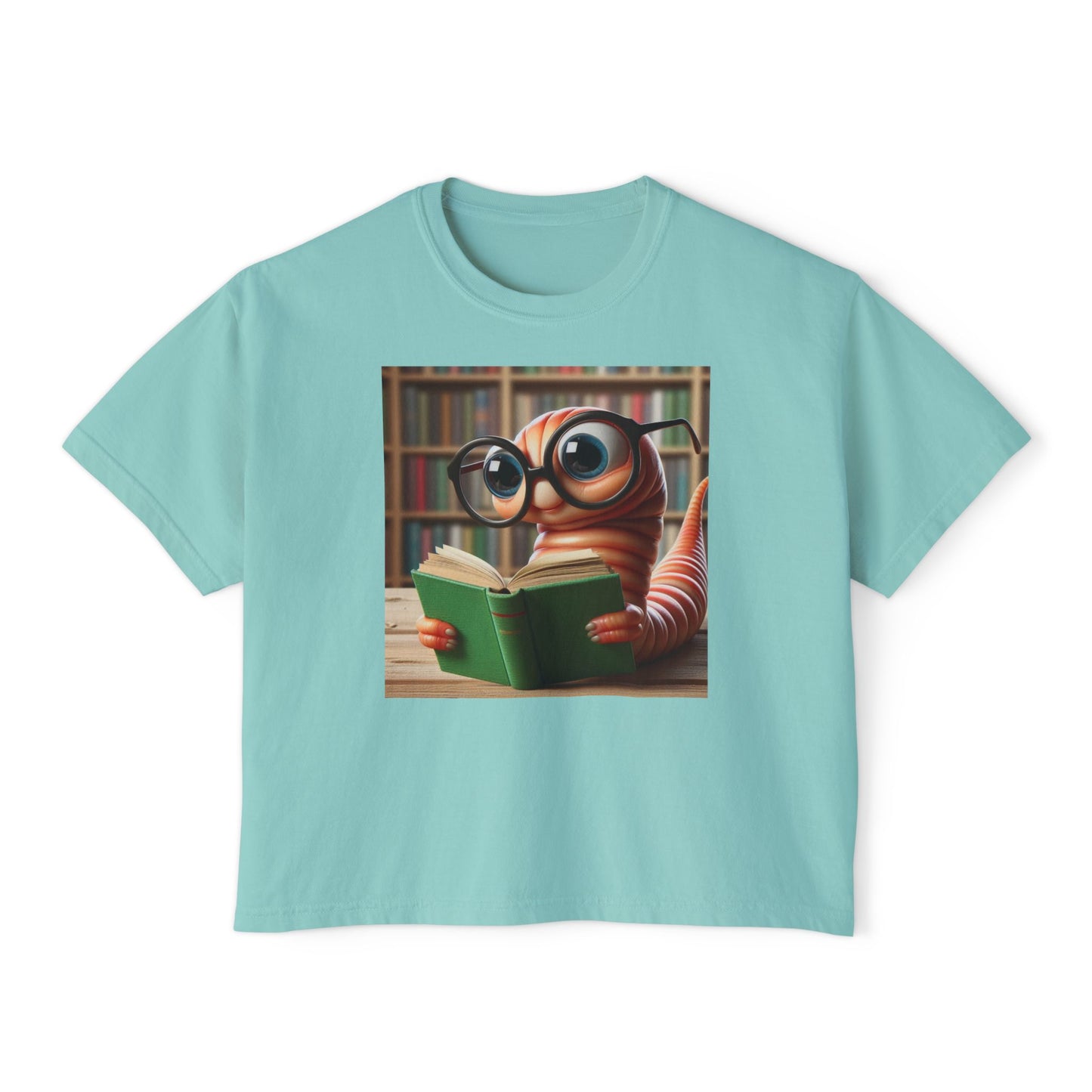 Book Worm Women's Boxy Tee, Cute Book Lover Gift, Library Aesthetic Top, Teacher Appreciation T-Shirt, Literary Adventure Wear