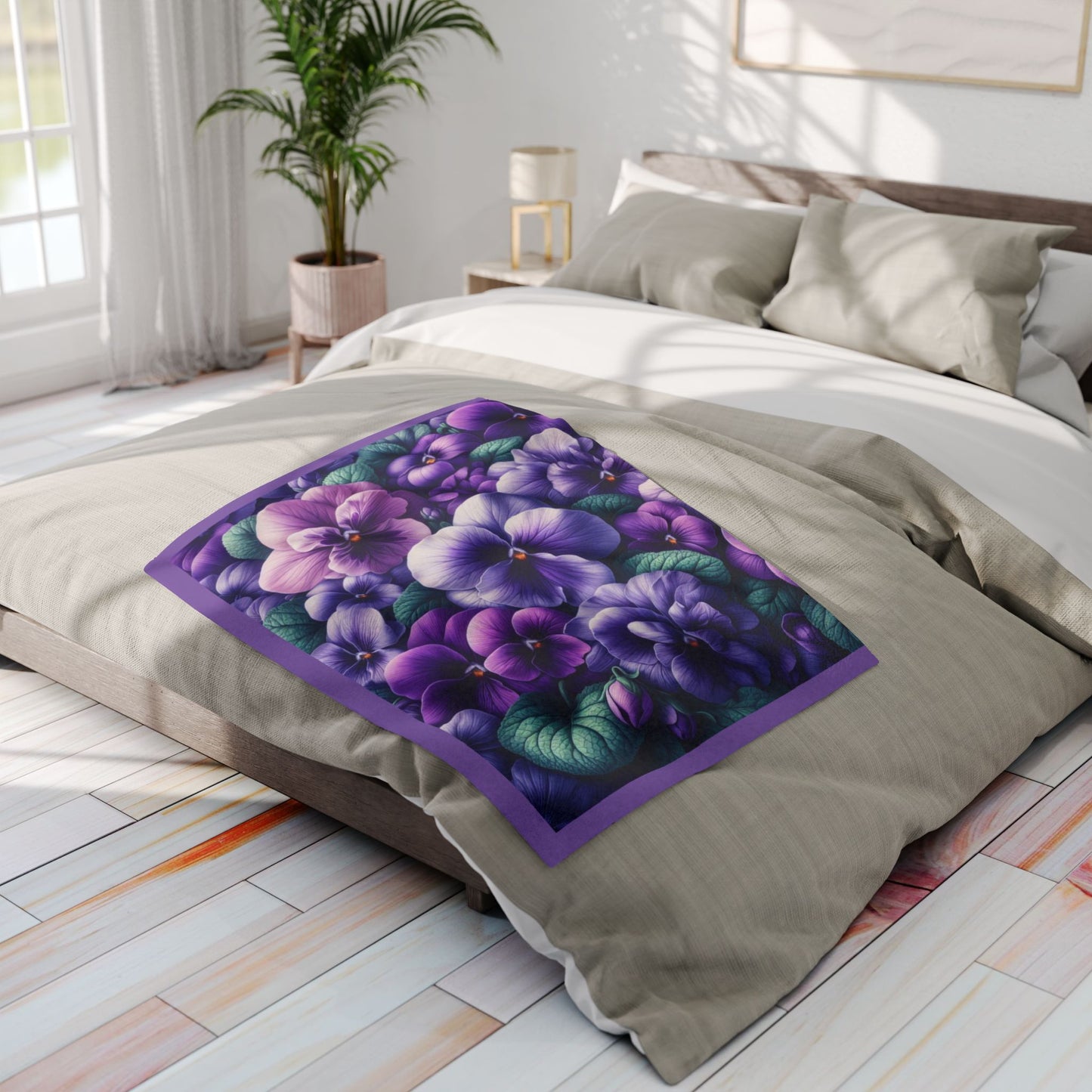 Vibrant Floral Fleece Blanket | Cozy Throw for Home Decor, Gift for Her, Flower Lover, Spring Decor, Lightweight Blanket