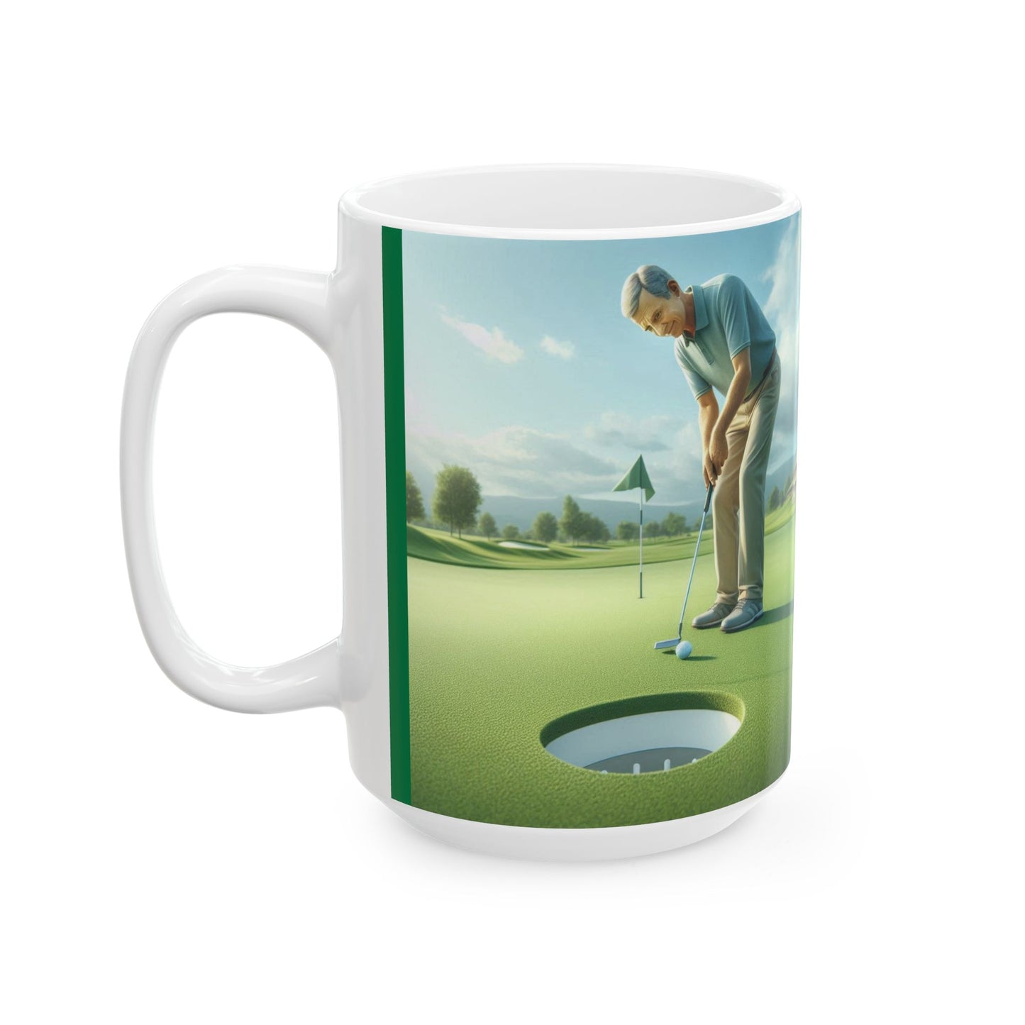Golf-Themed Ceramic Mug. Putting humor- Customizable 11oz & 15oz Sizes