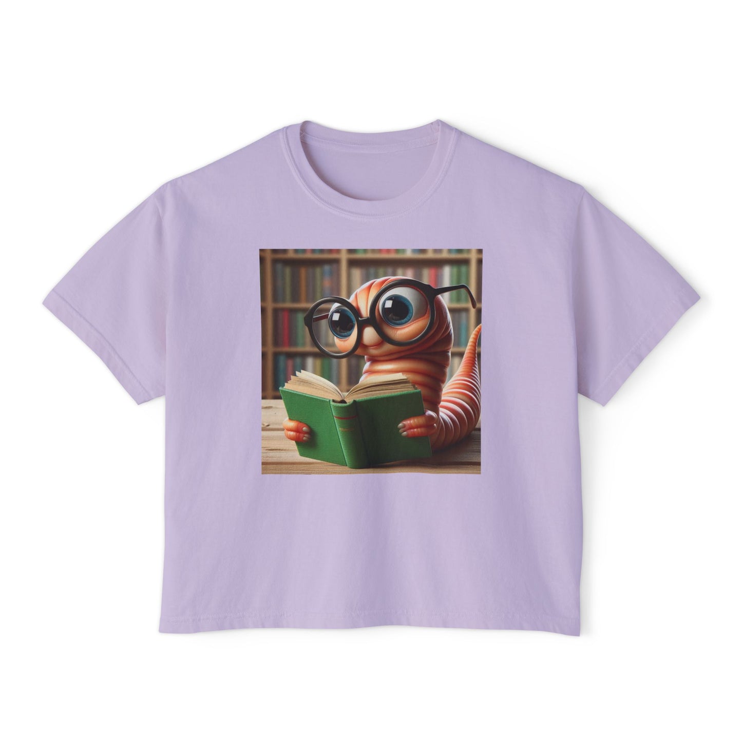 Book Worm Women's Boxy Tee, Cute Book Lover Gift, Library Aesthetic Top, Teacher Appreciation T-Shirt, Literary Adventure Wear