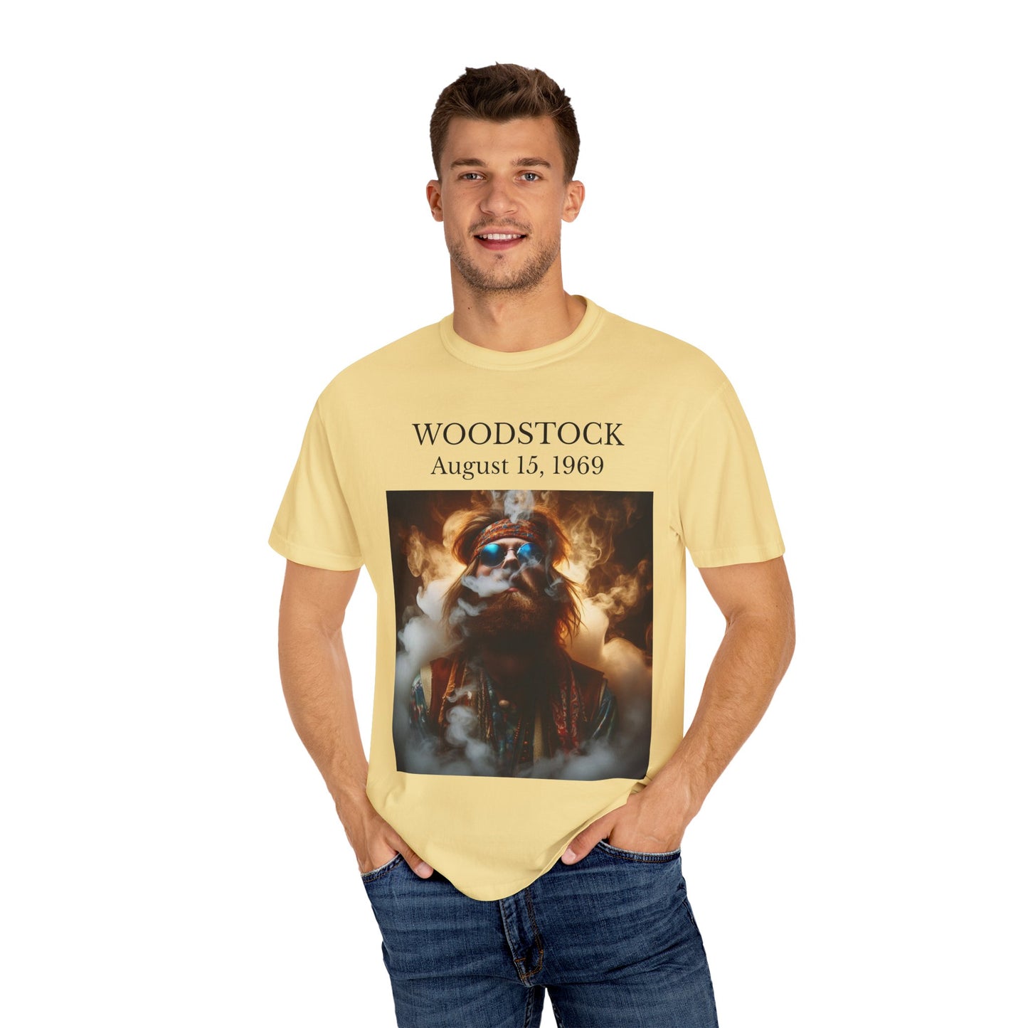 Woodstock 1969 Unisex Garment-Dyed T-shirt - Retro Festival Tee