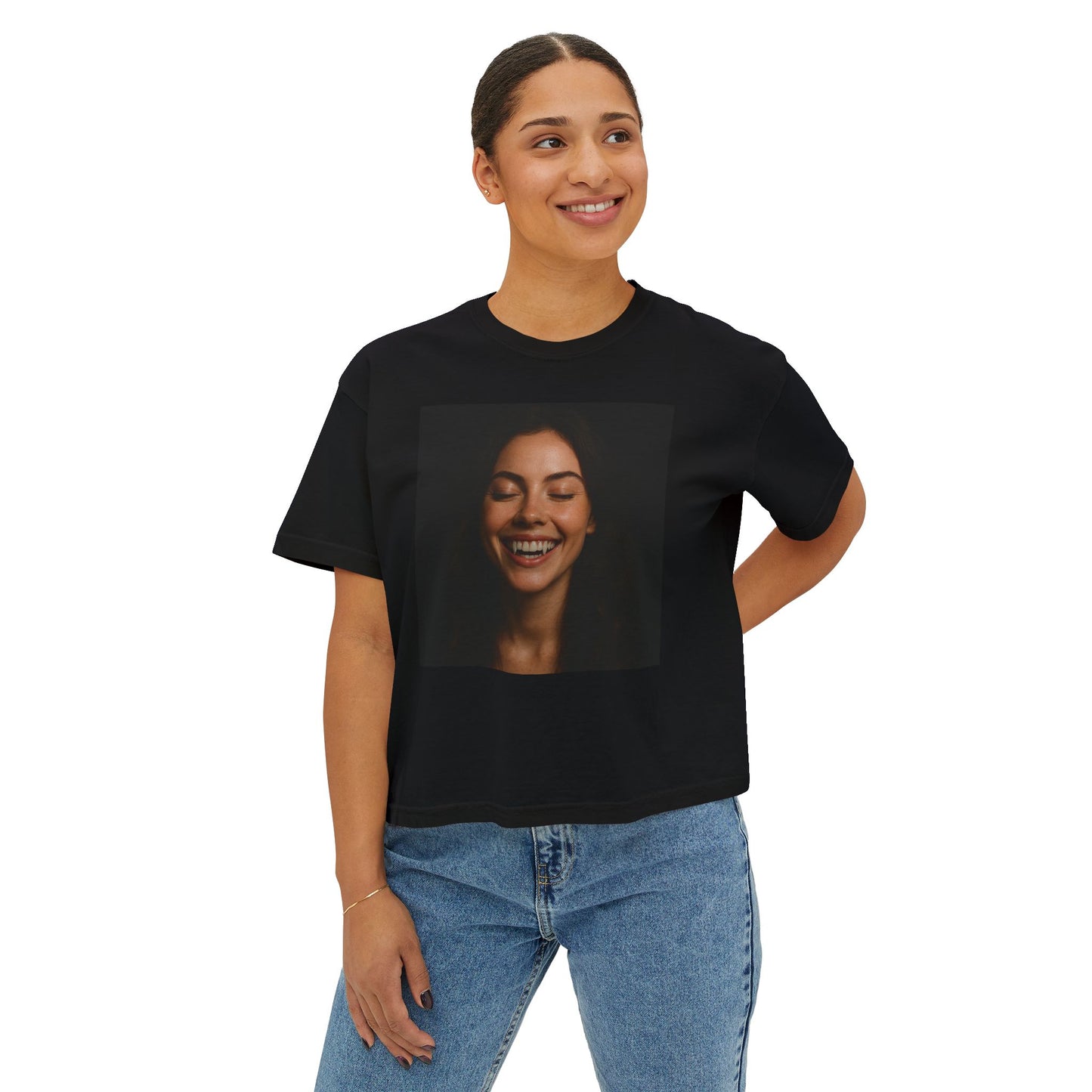 I Bite Woman Women's Boxy Tee, Casual Tee, Graphic T-Shirt, Modern Tee for Everyday, Gift for Her, Stylish Summer Top