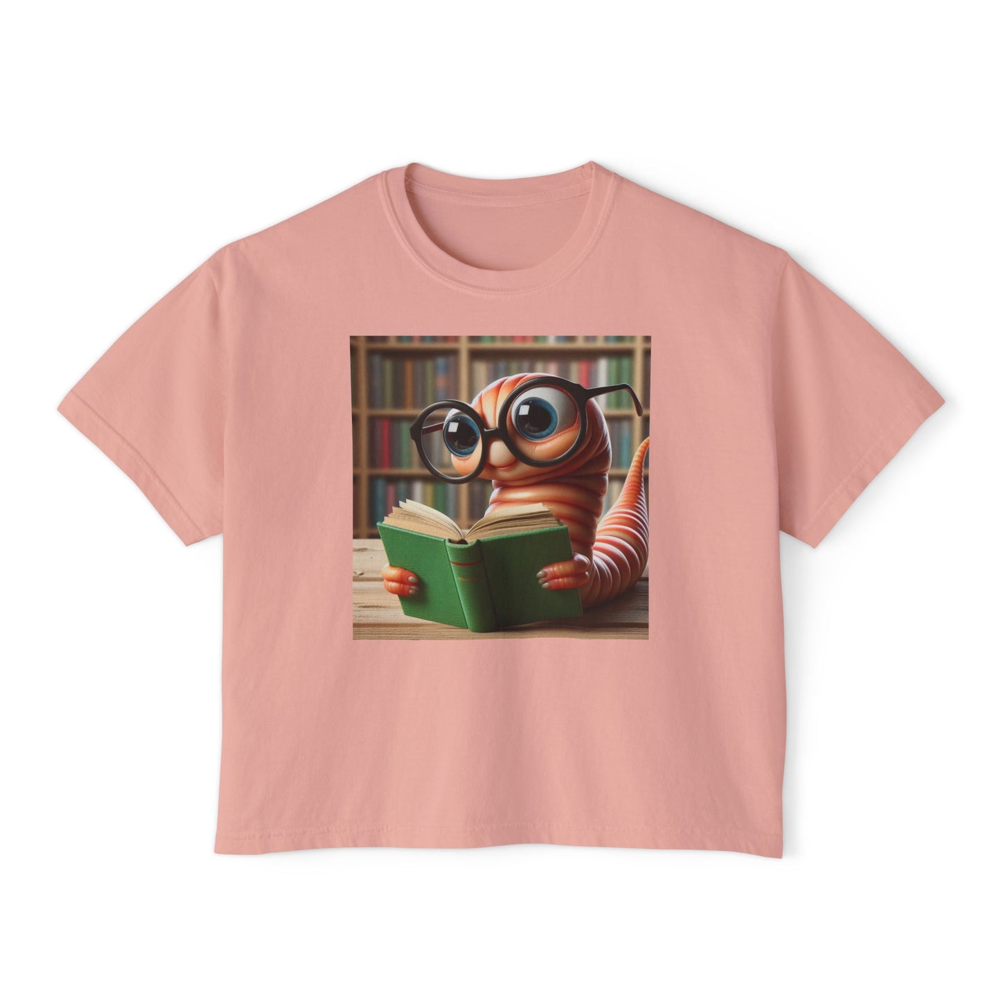 Book Worm Women's Boxy Tee, Cute Book Lover Gift, Library Aesthetic Top, Teacher Appreciation T-Shirt, Literary Adventure Wear