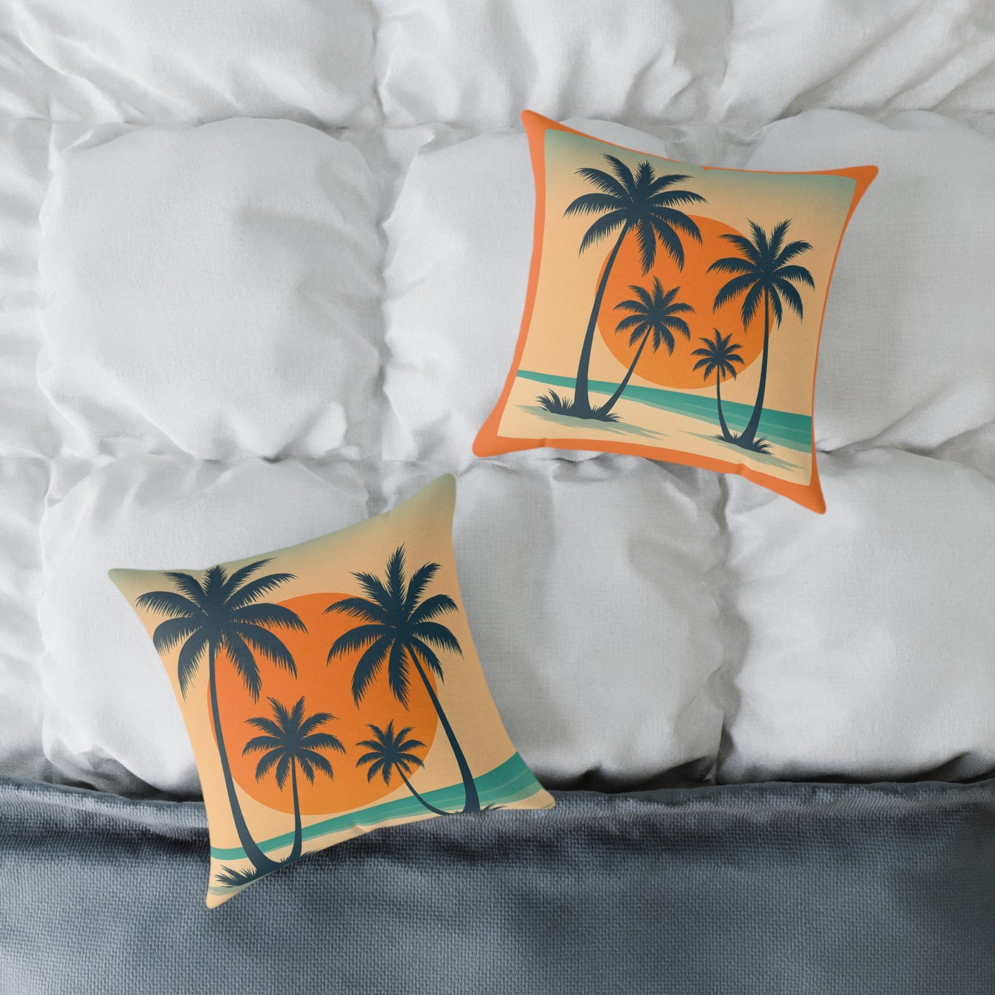 Palm Tree Square Poly Canvas Pillow