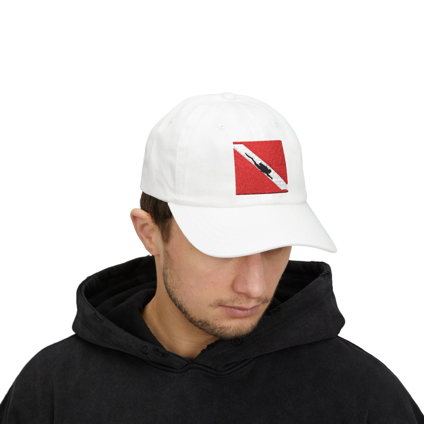 Classic Dad Cap with Dive Flag Design, Casual Outerwear, Gift for Dads, Fisherman Cap, Beach Accessory, Outdoor Hat, Summer Essentials