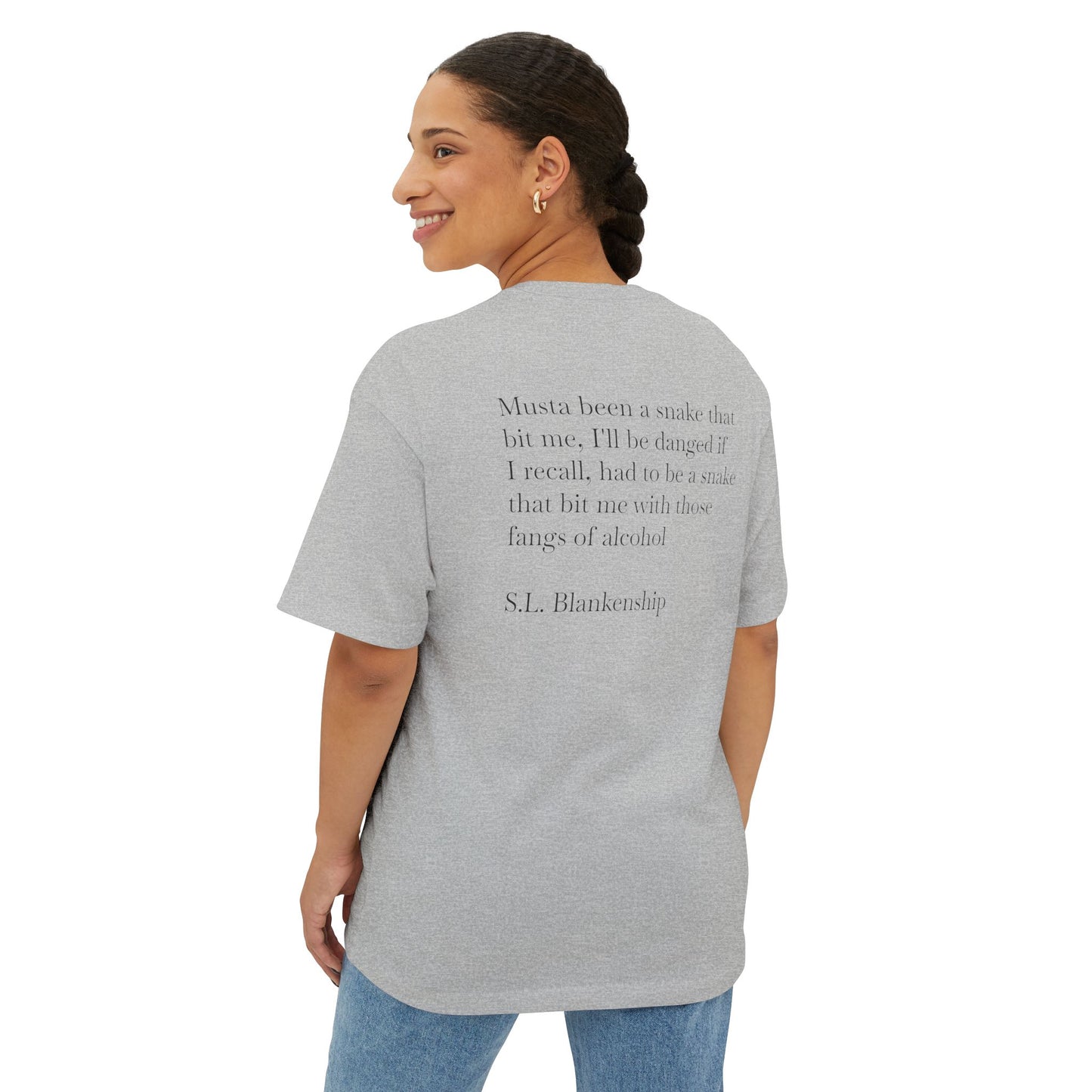 Booze Snake Graphic Tee, Unisex Boxy Shirt, Party Outfit, Gift for Friends, Casual Weekend Wear, Vintage Style T-Shirt