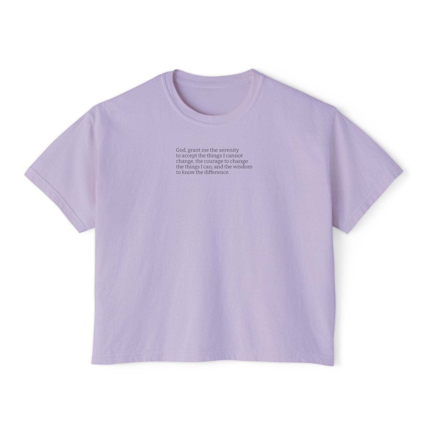 Serenity Prayer- Women's Boxy Tee - Inspirational Relaxed Fit Shirt