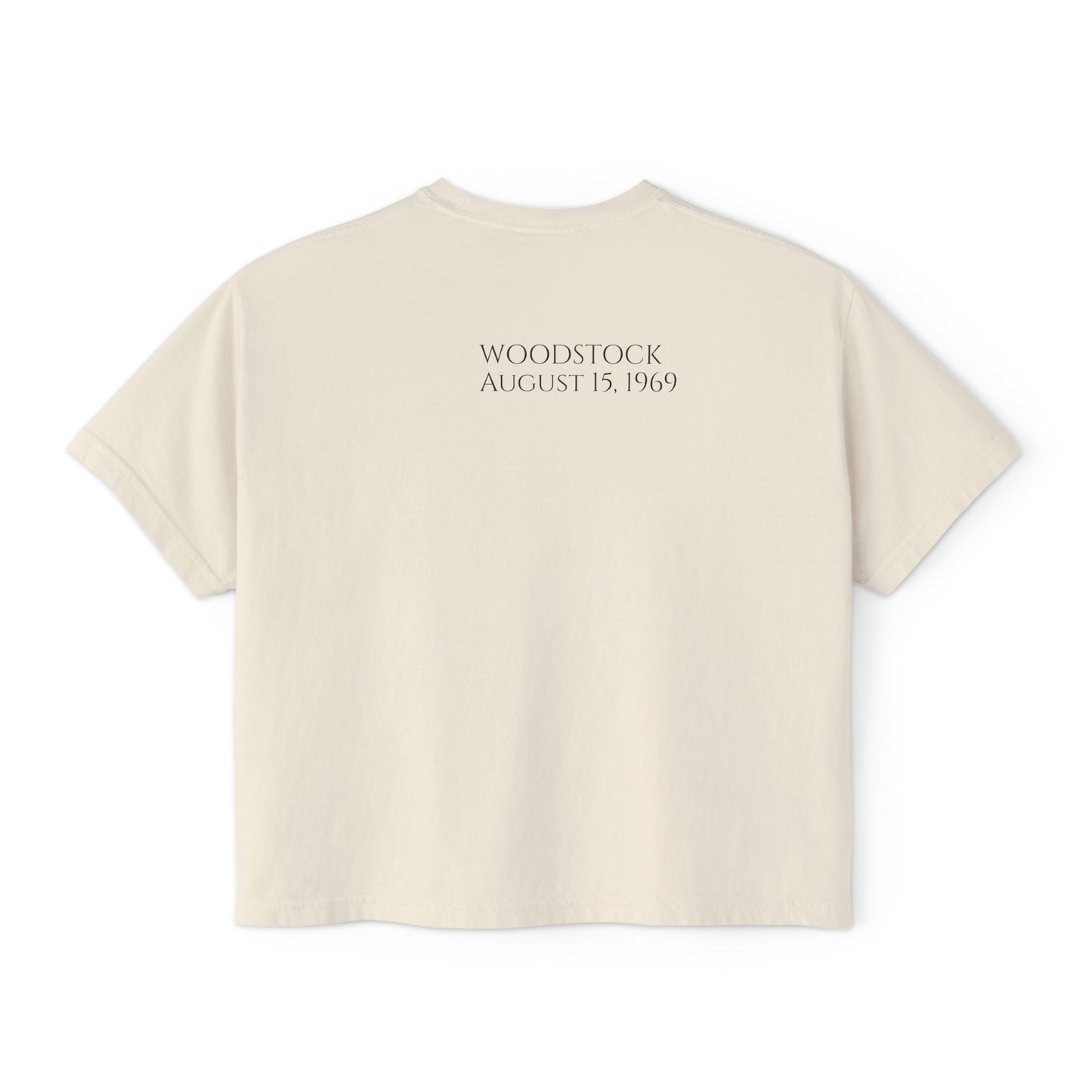 Women's Woodstock-Boxy Tee, Psychedelic Graphic Tee, Casual Summer Shirt, Boho Style Top, Festival Clothing