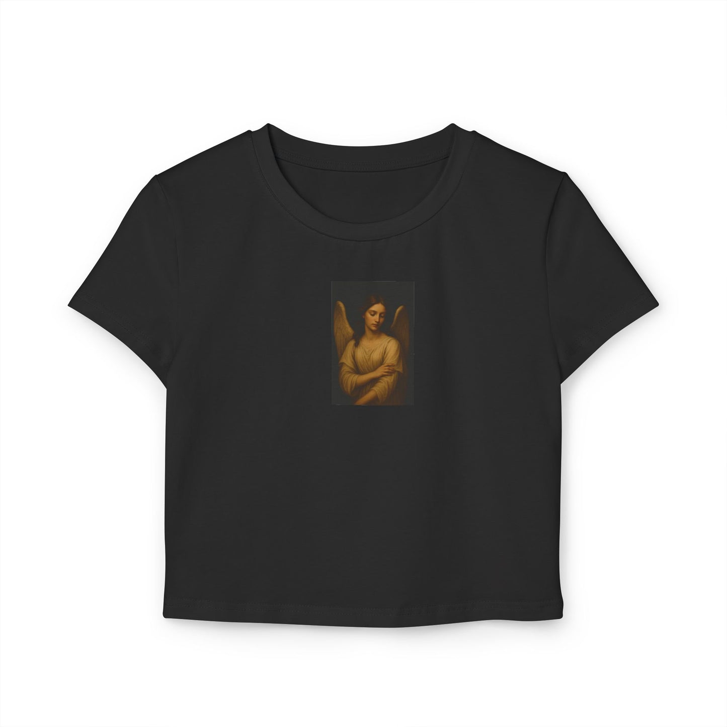 Overwatching Angel Women's Baby Tee, Vintage Graphic Shirt, Cute Summer Top, Aesthetic Gift for Art Lovers, Casual Wear, Fashion T-Shirt