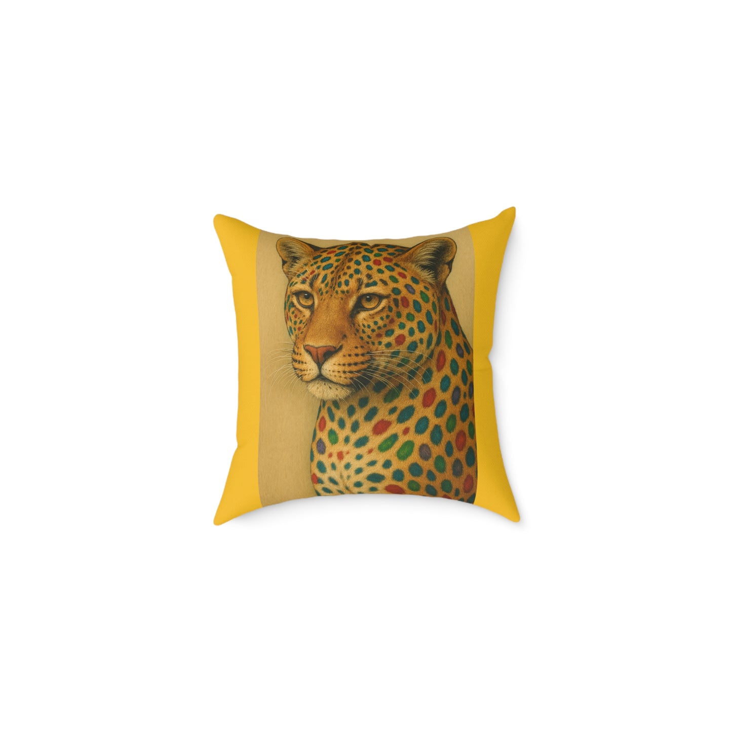 Square Leopard Poly Canvas Pillow