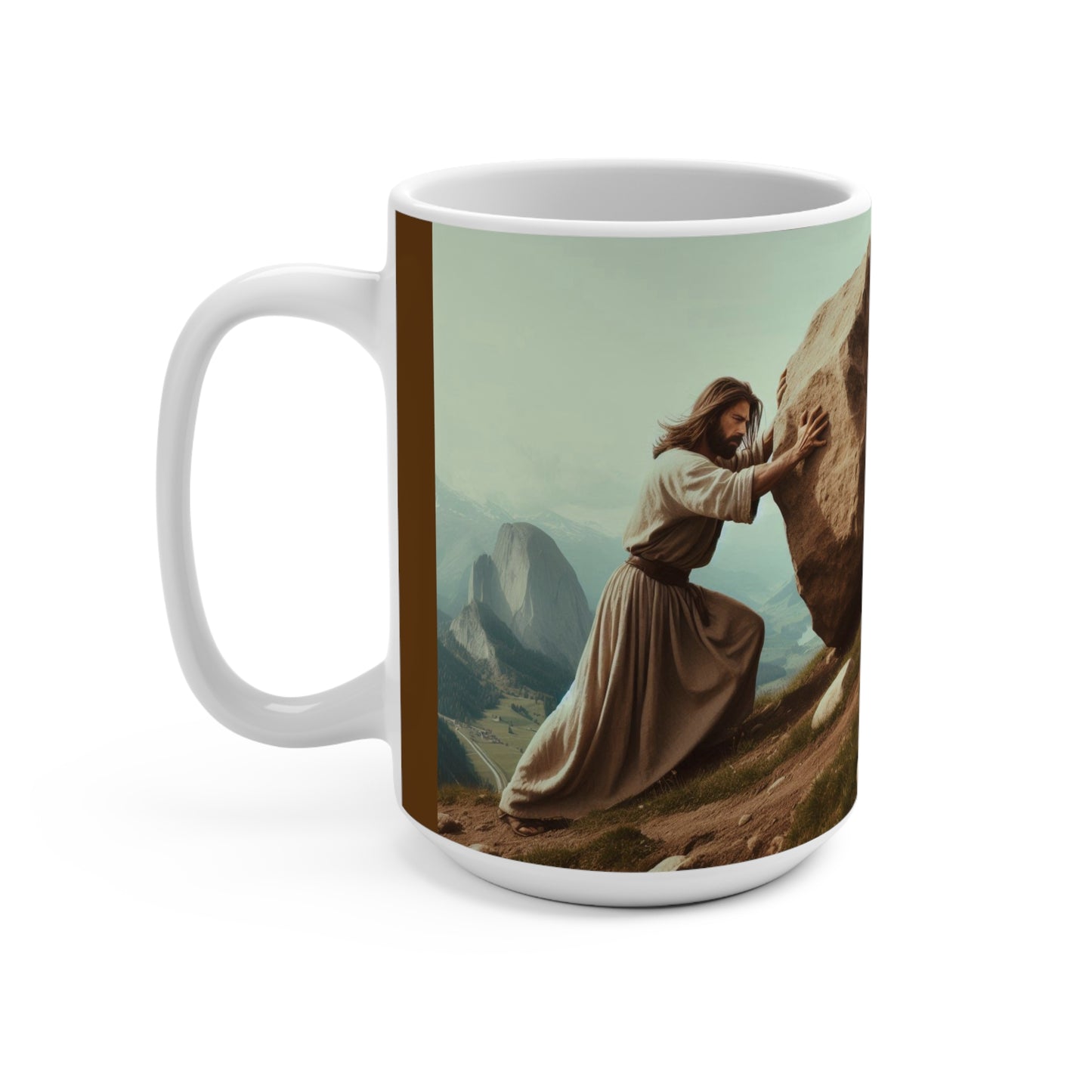 Humorous Sisyphus Quote Mug, 15oz Coffee Cup, Sisyphean Motivation Gift, Unique Home Decor, Funny Office Mug, Philosophical Drinkware