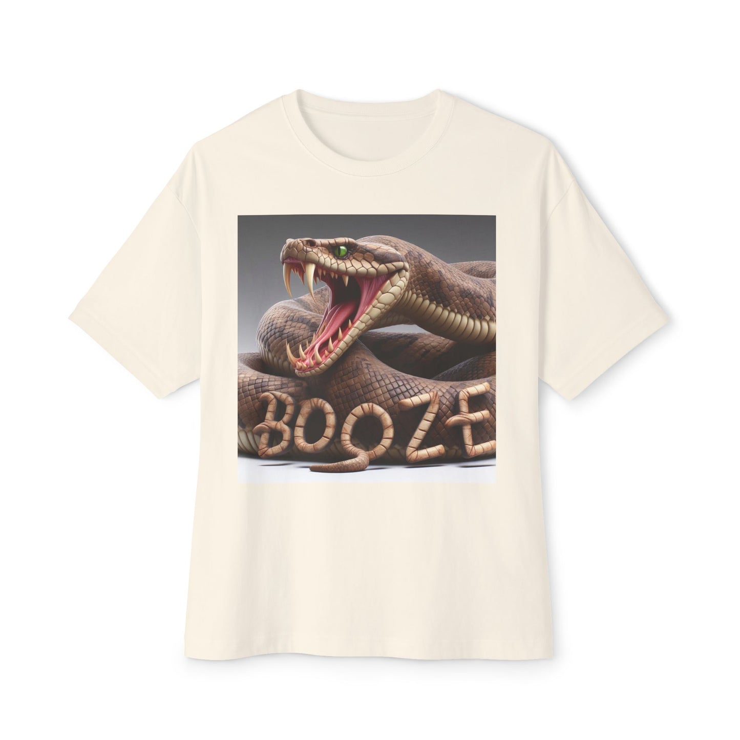 Booze Snake Graphic Tee, Unisex Boxy Shirt, Party Outfit, Gift for Friends, Casual Weekend Wear, Vintage Style T-Shirt