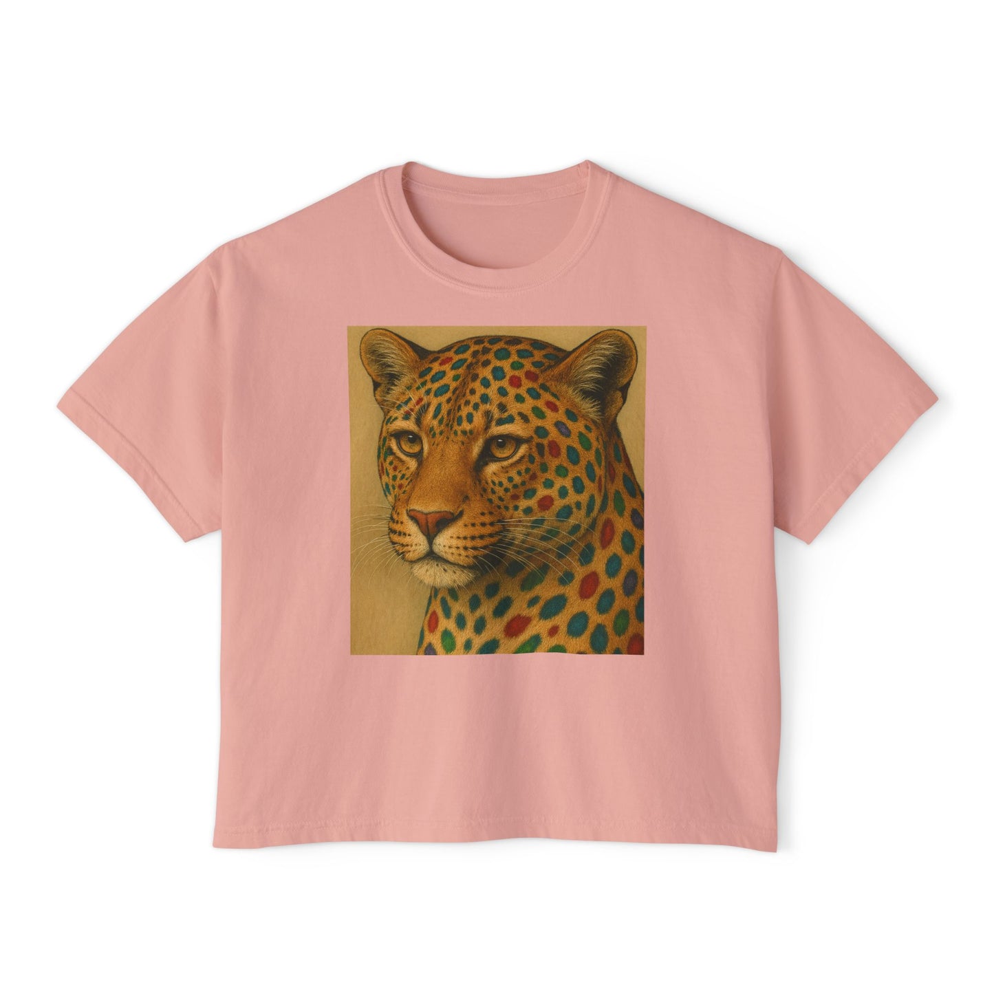 Sexy Cat- Woman Boxy Tee - Bohemian Style Shirt, Casual Wear, Gift for Her, Summer Top, Art Tee, Festival Wear