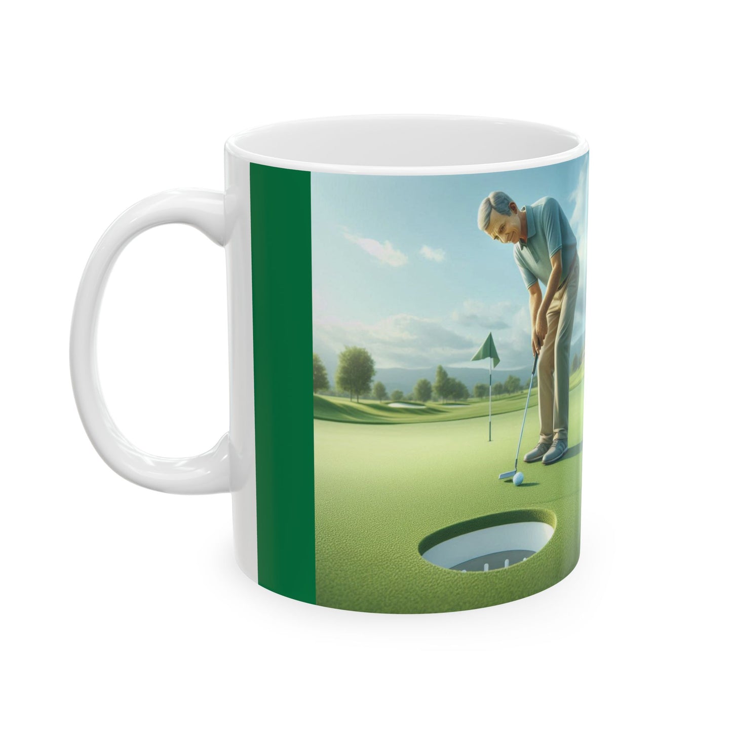 Golf-Themed Ceramic Mug. Putting humor- Customizable 11oz & 15oz Sizes