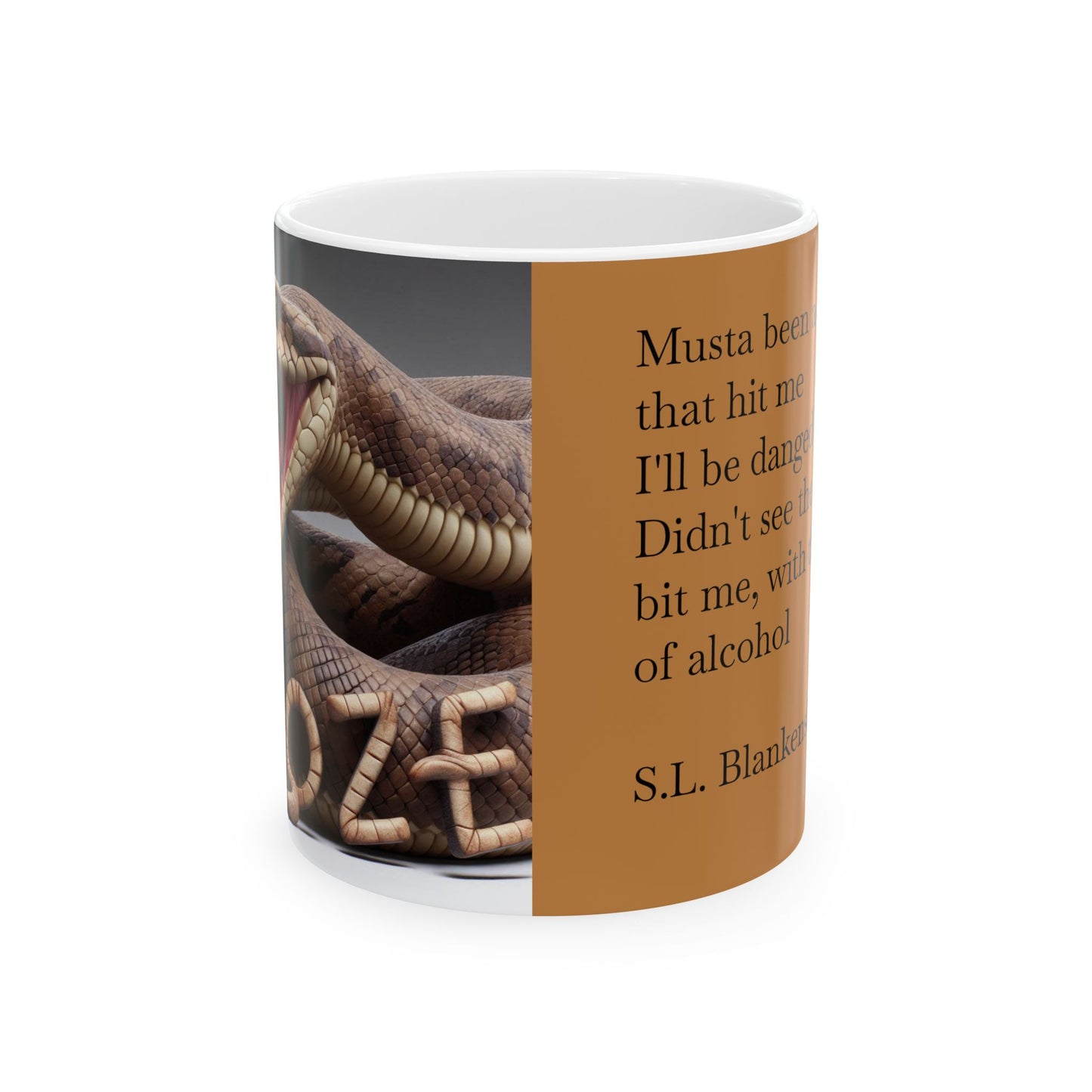 Fangs of alcohol-Graphic Ceramic Mug - Unique 11oz Drinkware with Quote