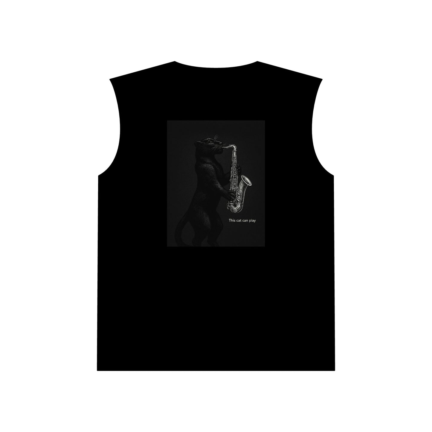 This cat can play Unisex Jersey Muscle Tank