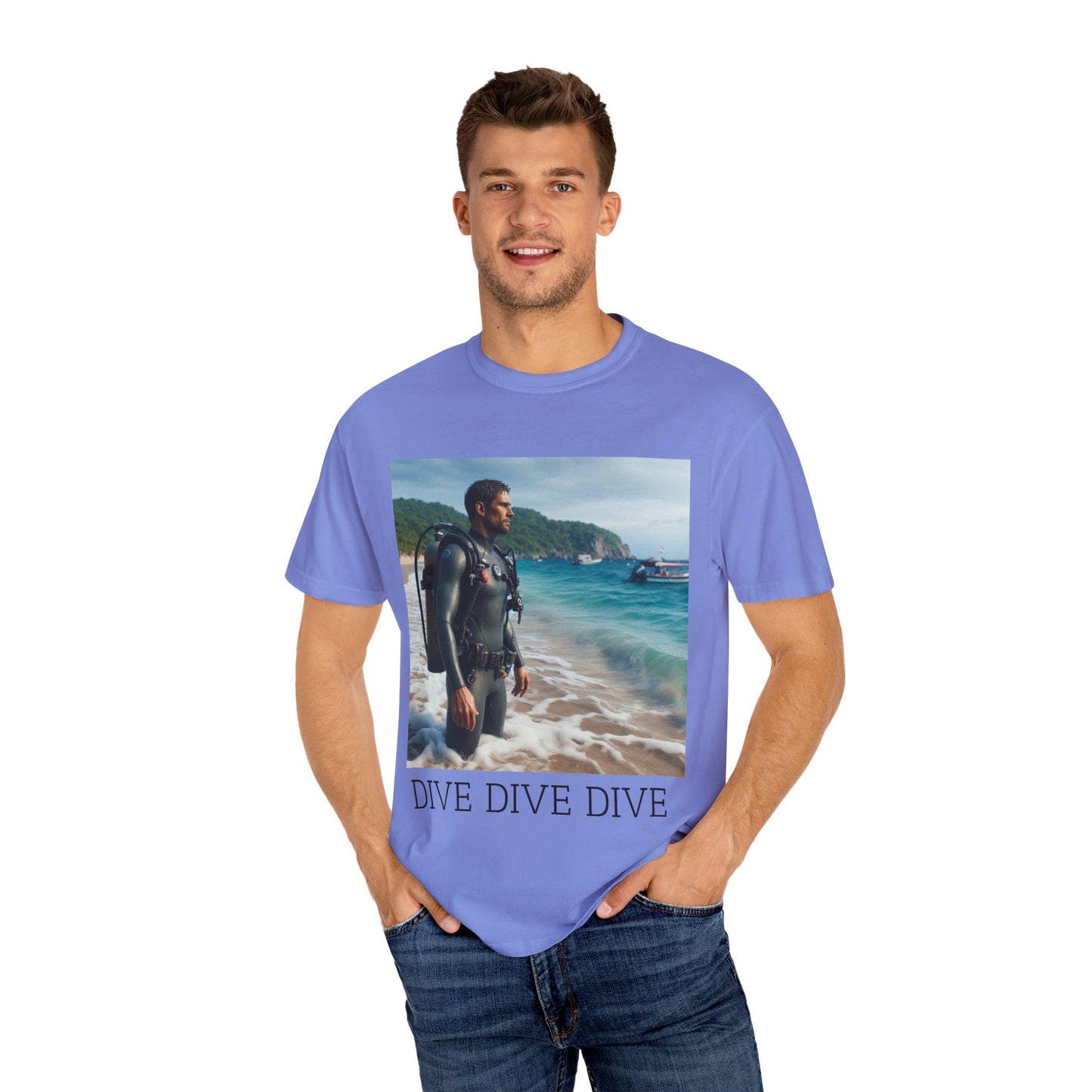 Diving Enthusiast T-Shirt, Scuba Dive Shirt, Summer Vacation Tee, Beachwear Gift, Ocean Lover Apparel, Dive Dive Dive Design