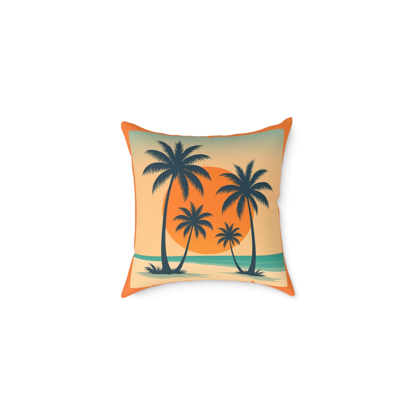 Palm Tree Square Poly Canvas Pillow