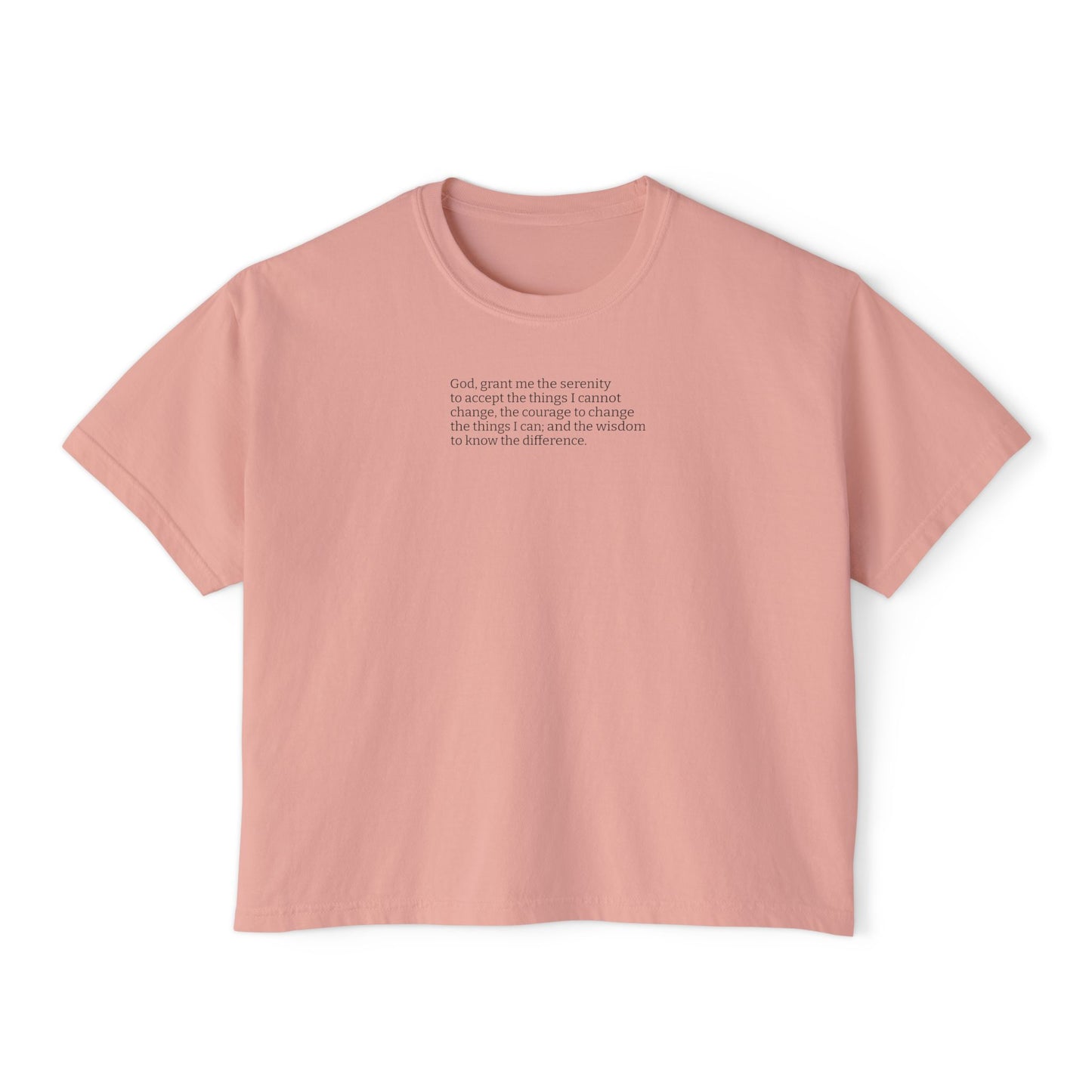 Serenity Prayer- Women's Boxy Tee - Inspirational Relaxed Fit Shirt