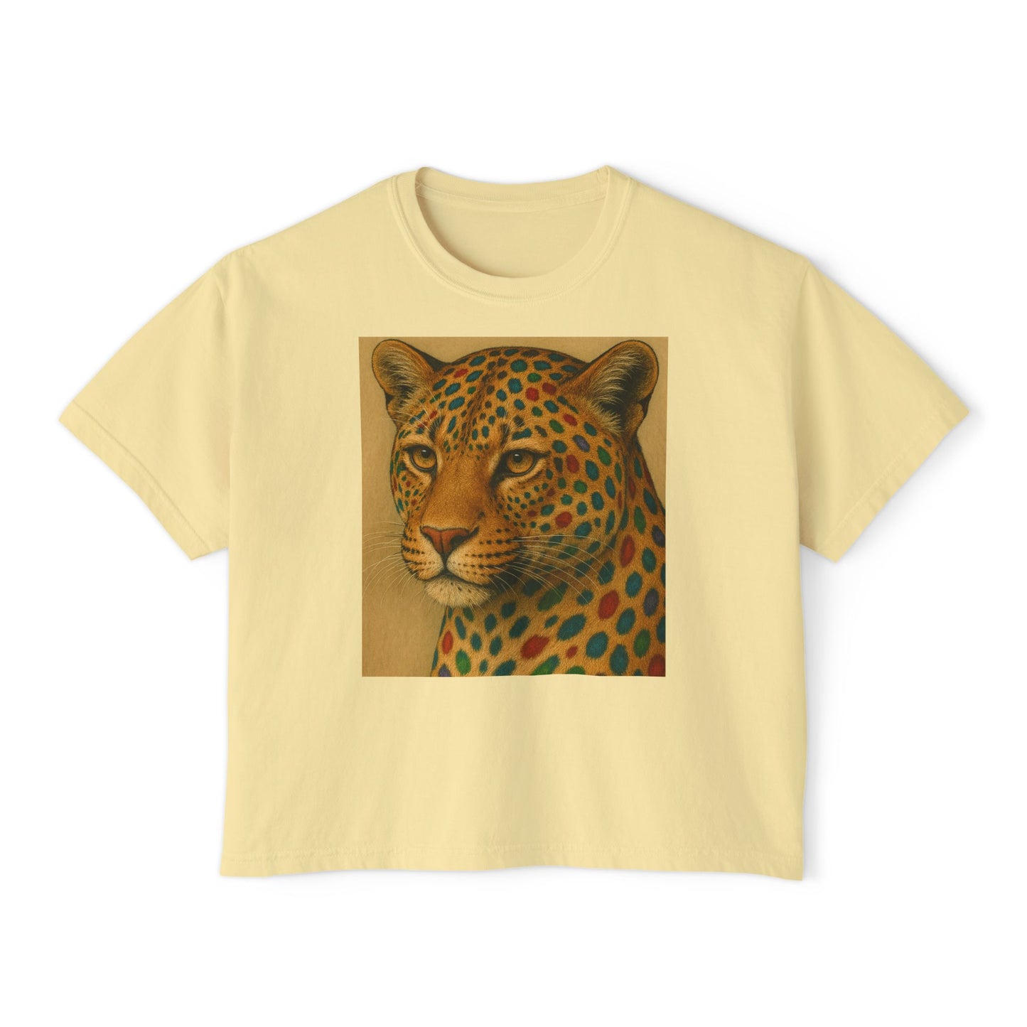 Sexy Cat- Woman Boxy Tee - Bohemian Style Shirt, Casual Wear, Gift for Her, Summer Top, Art Tee, Festival Wear