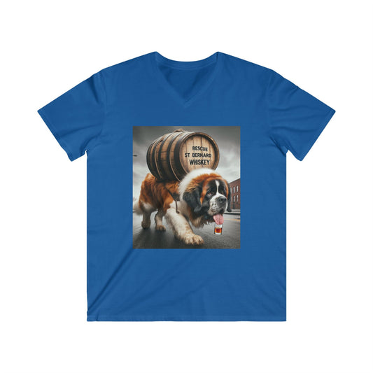 Rescue Dog - Whiskey Tee, Funny Pet Lover Gift, Short Sleeve T-Shirt, St. Bernard Humor, Animal Lover Apparel