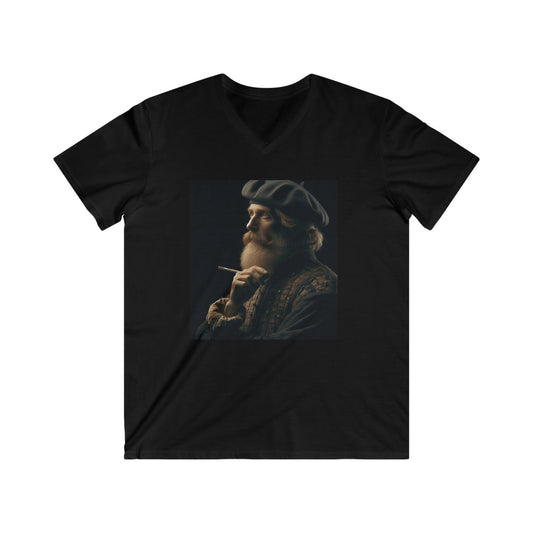 Vintage Artist Inspired V-Neck Tee, Short Sleeve Shirt, Gift for Art Lovers, Retro Fashion, Unique Artwork Tee, Casual Wear