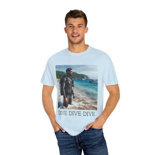 Diving Enthusiast T-Shirt, Scuba Dive Shirt, Summer Vacation Tee, Beachwear Gift, Ocean Lover Apparel, Dive Dive Dive Design