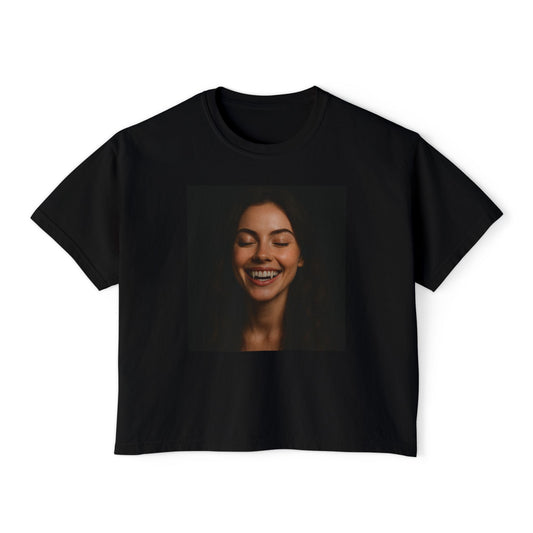 I Bite Woman Women's Boxy Tee, Casual Tee, Graphic T-Shirt, Modern Tee for Everyday, Gift for Her, Stylish Summer Top
