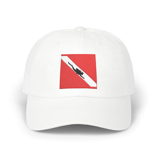 Classic Dad Cap with Dive Flag Design, Casual Outerwear, Gift for Dads, Fisherman Cap, Beach Accessory, Outdoor Hat, Summer Essentials